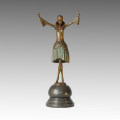 Dançarino escultura de bronze menina de dança escultura latão estátua TPE-311b
